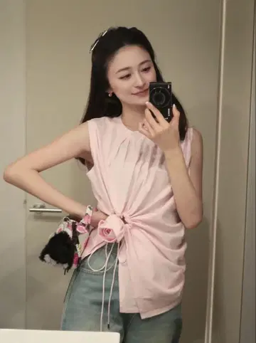 Bibiy. TULIP DRAPED TOP 핑크