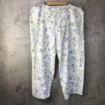 Y5436 구제 의류 패턴 팬츠 파자마 팬츠 화이트 90s Y2K