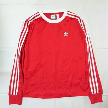 adidas 긴팔 티셔츠 쓰리 스트라이프 레드 S 사이즈