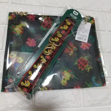 FEILER 하이지 스트랩 메쉬 파우치 블랙