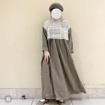 사만사 모스모스 린넨 레이스 패치워크 원피스