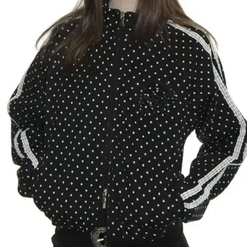crank ROSE 도트 TRACK JACKET 블랙 도트