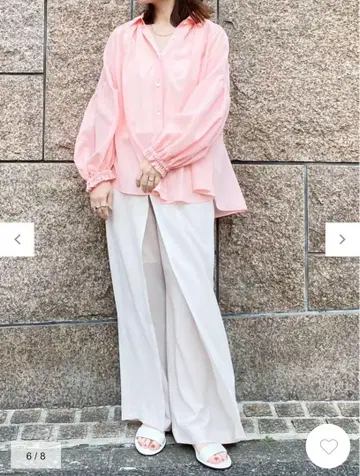 돌먼 볼륨 셔츠 핑크