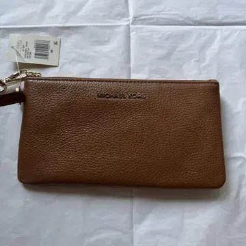 MICHAEL KORS 브라운 가죽 클러치