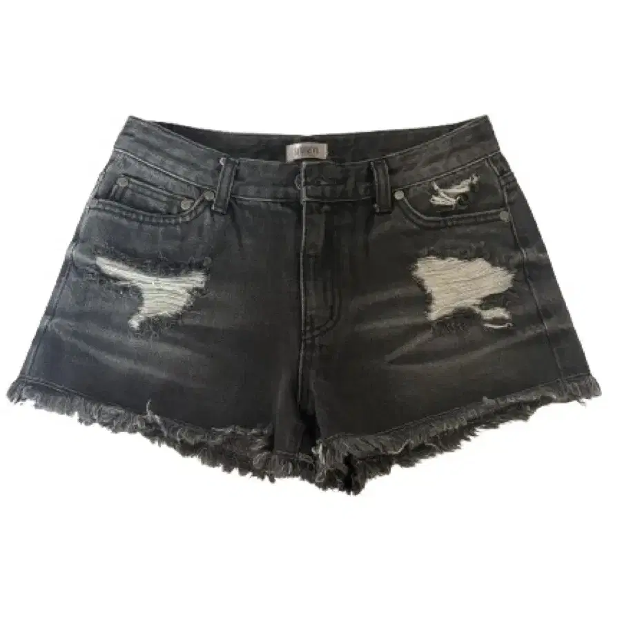 【BAON】Ariku Cat Washing Damage Bermuda Denim Pants Synerjin Cat Washing Distressed Denim Shorts Pants on
