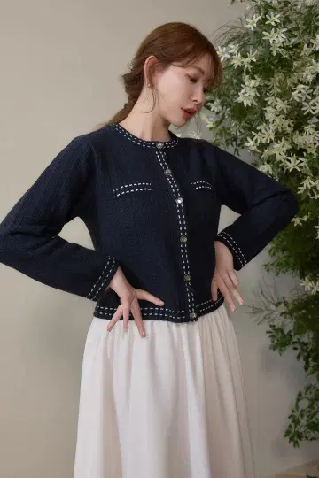herlipto Cotton-Blend Jacquard Cardigan
