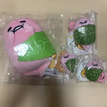 구데타마 사쿠라모찌 봉제인형 마스코트 오테다마 스트랩 4점 세트