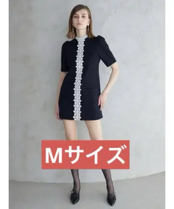 머큐리 듀오 바이컬러 레이스 미니 원피스 M