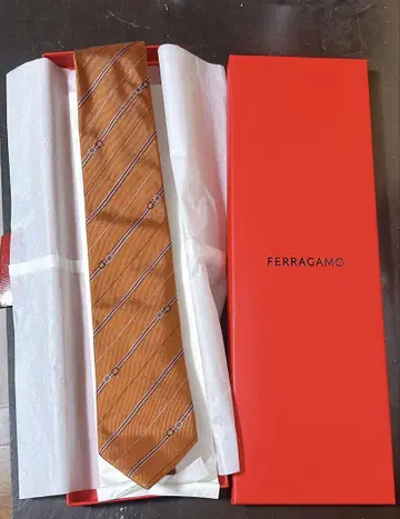 [새상품 미사용] 페라가모 FERRAGAMO / 실크 넥타이 오렌지
