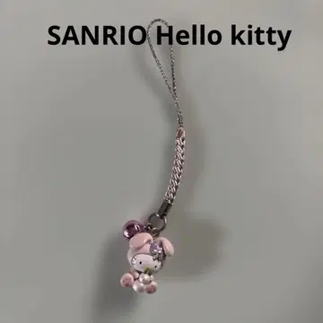 SANRIO 헬로키티 토끼 인형옷 스트랩 핑크 네츠케