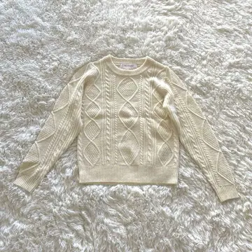 [ THE EMPORIUM ] 케이블 니트(M) 아이보리/울/긴팔