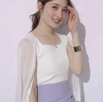 [새상품급] 아푸와이저 리셰 2way 니트 시어 가디건 앙상블 화이트