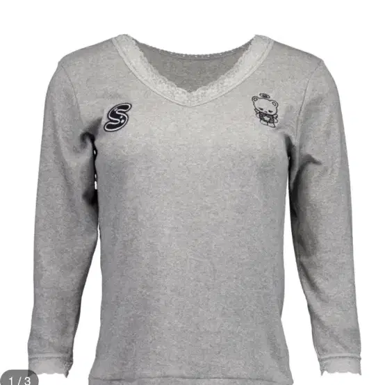 Free shipping) Shalom Club BUDDY LACE TOP GRAY Lace Top on