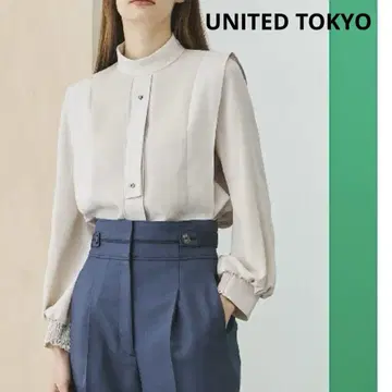 UNITED TOKYO 턱타이 블라우스 화이트 0 사이즈