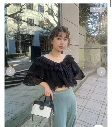 LILY BROWN 릴리 브라운 빈티지풍 레이스 블라우스