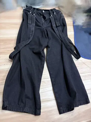 [ cussil/쿠실 ] 루즈 실루엣 더블 서스펜더 와이드 팬츠