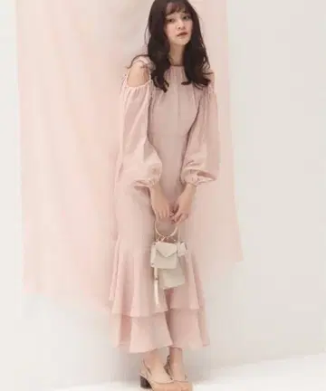 muguet open shoulder ribbon onepiece