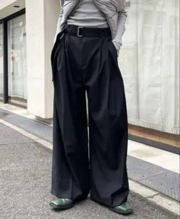 [ Chikashitsu + ] belt wide slacks