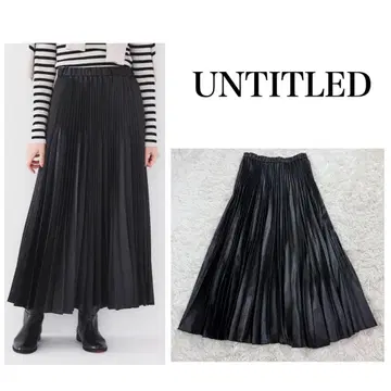 24 AW UNTITLED 엠보싱 새틴 플리츠 스커트 워셔블