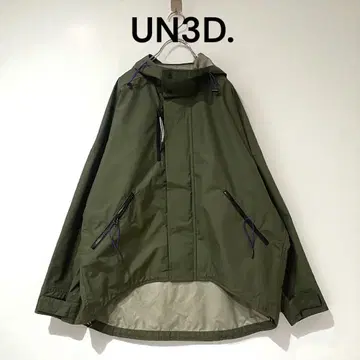 새상품급 UN3D 언쓰리디 미들 후드 블루종 나일론 자켓 카키