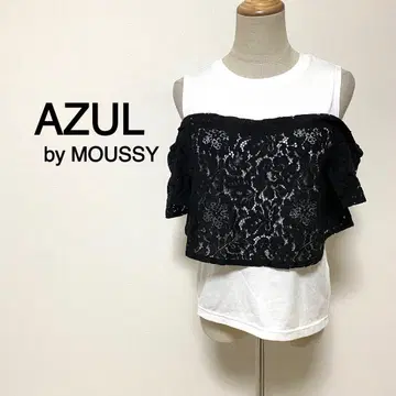 AZUL by MOUSSY 꽃무늬 레이스 오픈 숄더 티셔츠