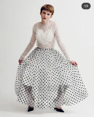 Tiered dot skirt