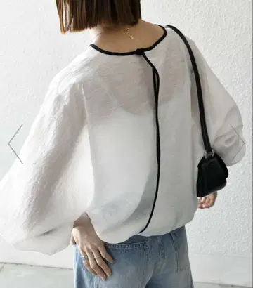 SHIPS any 플라워 자카드 돌먼 파이핑 블라우스