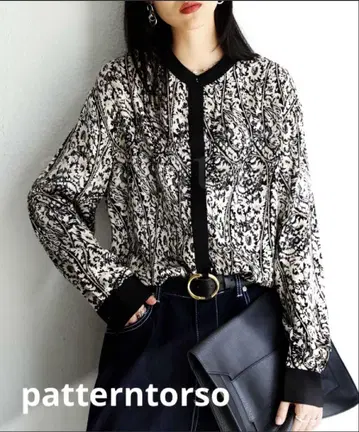patterntorso 사라사 패턴 바이컬러 셔츠 긴팔