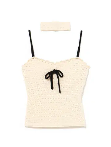 andmary Sui ribbon tops ivory