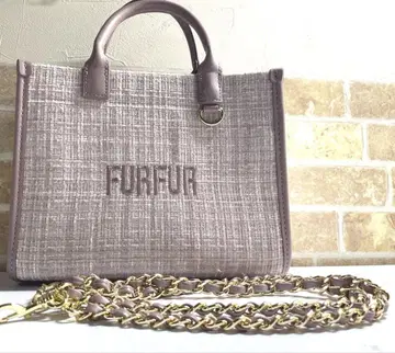 FURFUR 트위드 로고 토트백 라벤더
