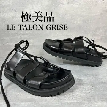 컨디션 최상 LE TALON GRISE 가죽 레이스업 샌들 비브람