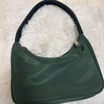 MNG 다크 그린 나일론 숄더백