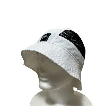Nike 나일론 버킷 햇 화이트 x 블랙 메쉬 포켓 부착