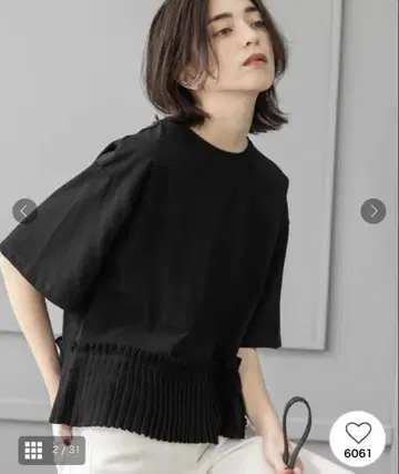플리츠 디자인 도킹 상의