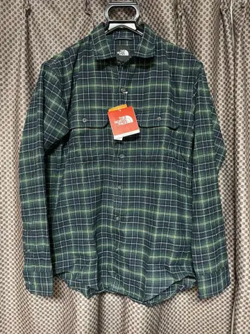[미사용 새상품] The North Face 그린 체크 셔츠 L
