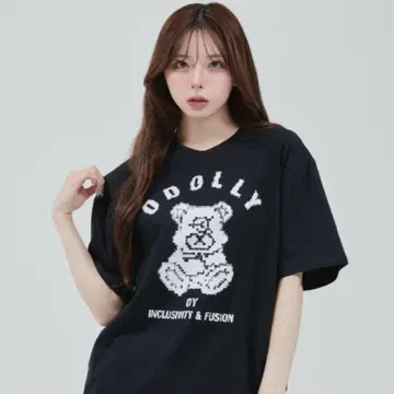 OY 셔츠 블랙 곰