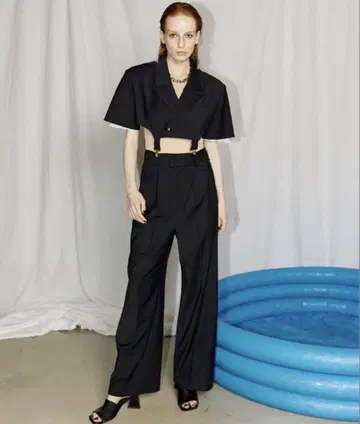 하프 슬리브 자켓 올인원 셋업
