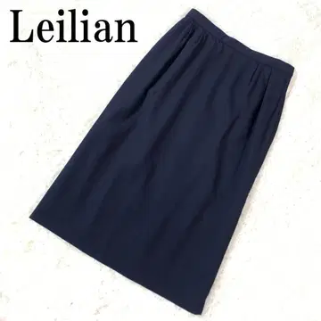 Leilian 레리안 턱 롱 타이트 스커트 네이비 9 B6127