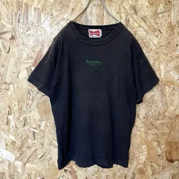 90년대 vintage 버드와이저 자수 로고 티셔츠 블랙 일본제