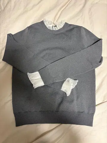 UNITED ARROWS 그레이 프릴 긴팔 니트