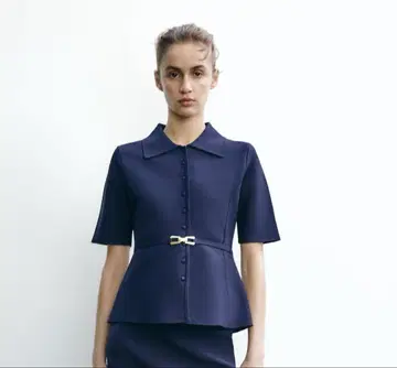 [ ZARA ] 무지 니트 벨트 자켓