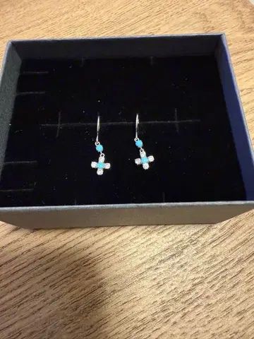 다이아 십자가 귀걸이
