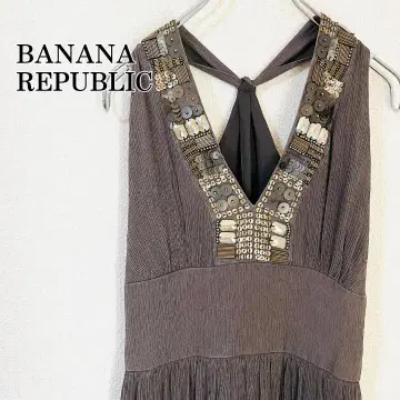 BANANA REPUBLIC 실크 슬리브리스 롱 원피스 브라운 2