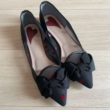 DIANA 22.5cm 하트 무늬 펌프스 플랫슈즈