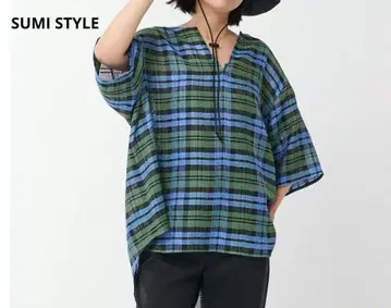 SUMI STYLE 메쉬 체크 스키퍼 셔츠
