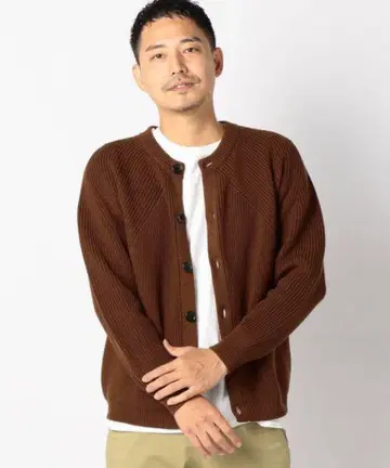 BATONER SHIPS 별주 미들 게이지 크루넥 가디건