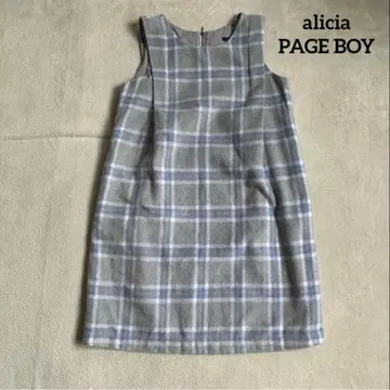 [새상품급] aliciaPAGEBOY 그레이 체크 슬리브리스 미니 원피스