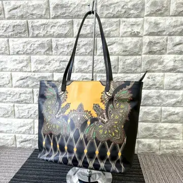 ETRO 에트로 토트백 블랙 페이즐리 로고 올 패턴