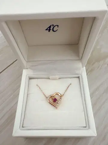 핑크 골드 하트 목걸이