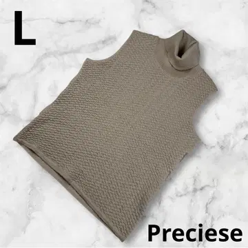[Preciese] 여성용 슬리브리스 터틀넥 니트 L 베이지